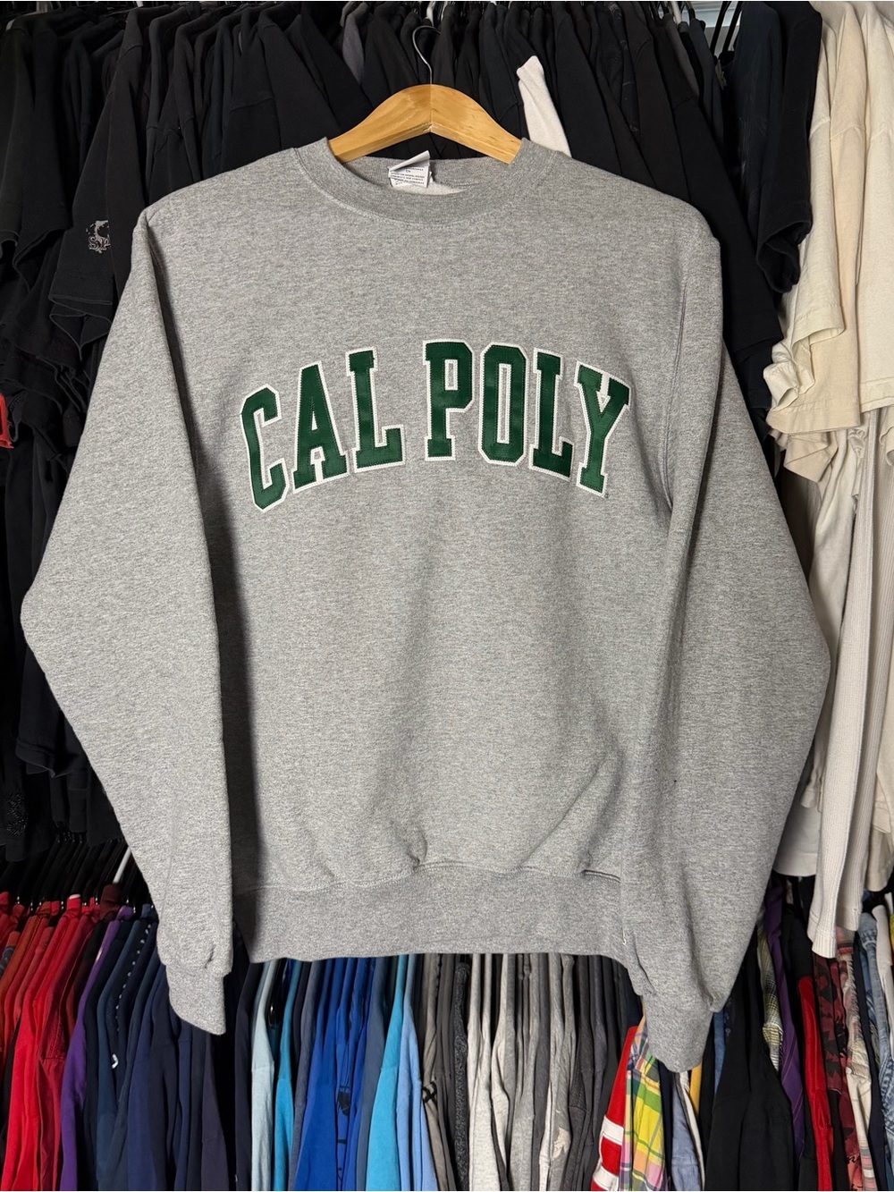 Champion Cal Poly Crewneck Sweater Mens Small Grey Pomona San Luis Obispo Sports